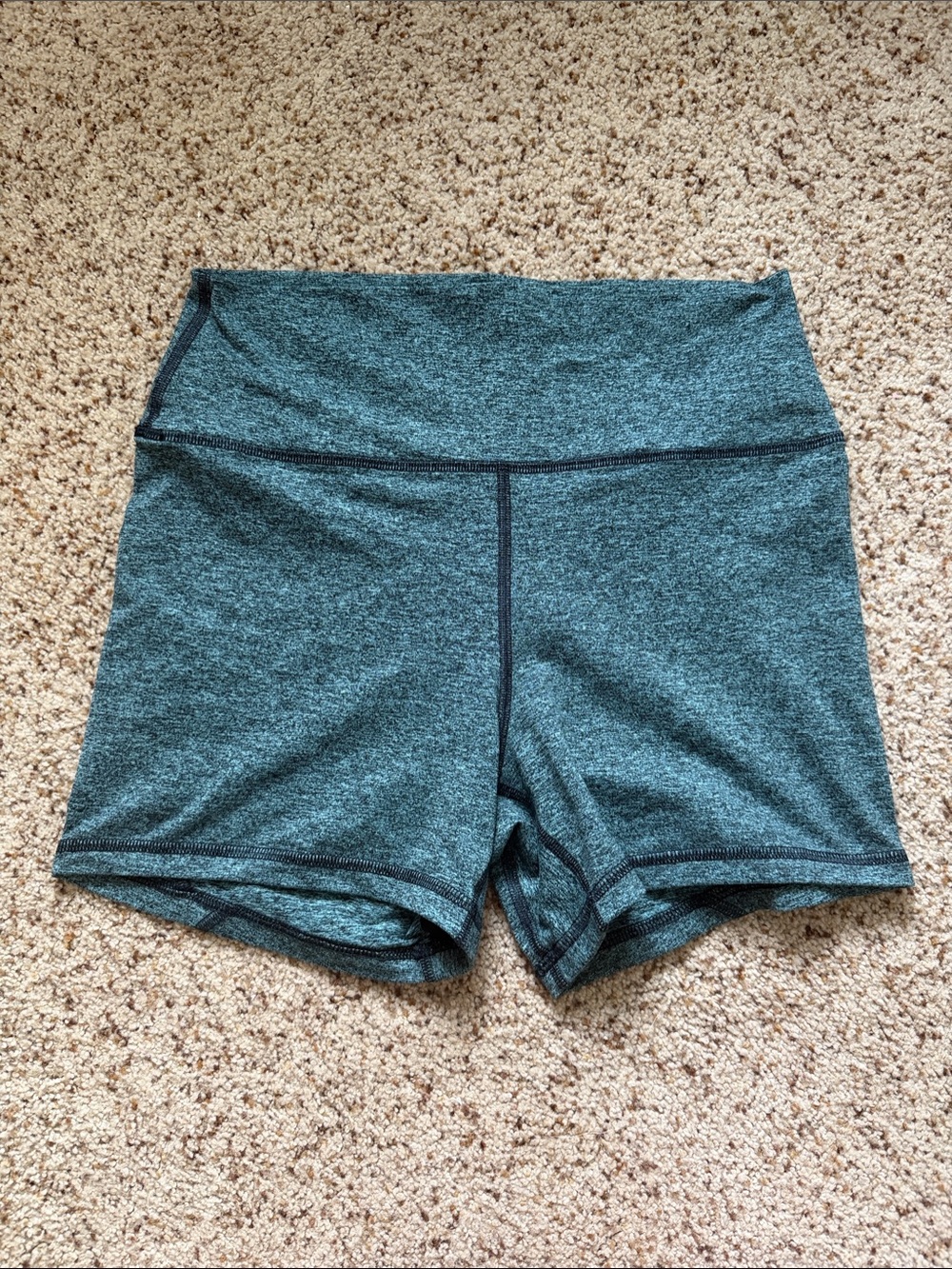 Fleo Women’s Heathered Teal High-Waist shorts